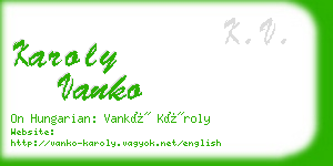 karoly vanko business card